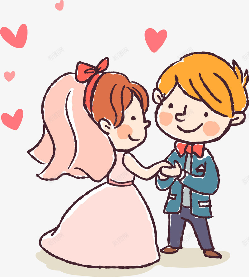 卡通新郎新娘png免抠素材_新图网 https://ixintu.com 卡通 婚礼 情侣 新娘 新郎 爱情 结婚