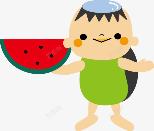 创意卡通小孩子吃西瓜png免抠素材_新图网 https://ixintu.com 创意 卡通 小孩子 西瓜