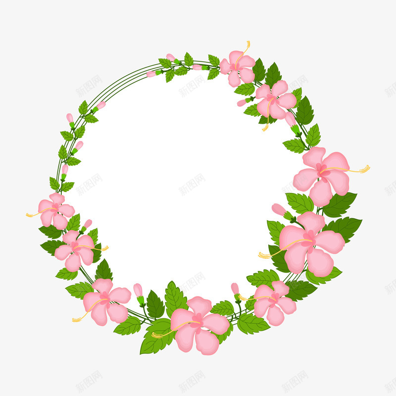花环矢量图eps免抠素材_新图网 https://ixintu.com PNG免扣图下载 封面 植物 粉色 结婚 花卉 装饰 矢量图