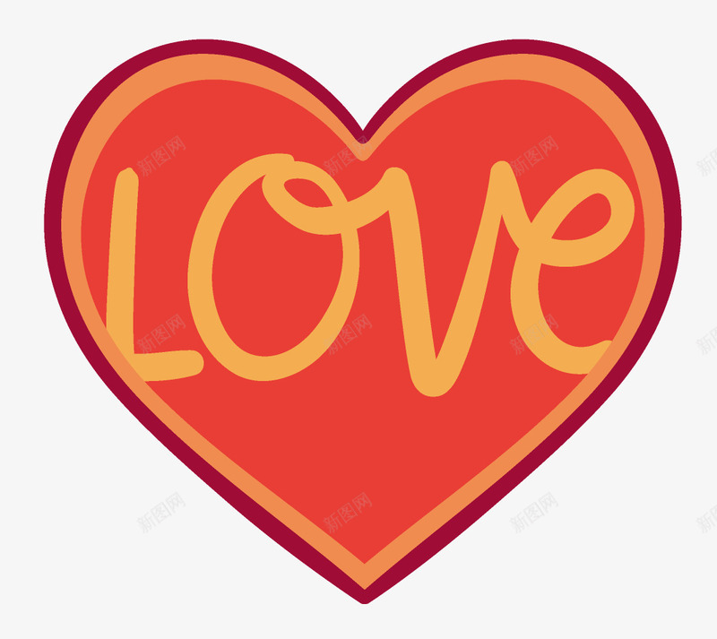 心形爱英文艺术字png免抠素材_新图网 https://ixintu.com love 免费png 免费png素材 心形 艺术字 装饰图案