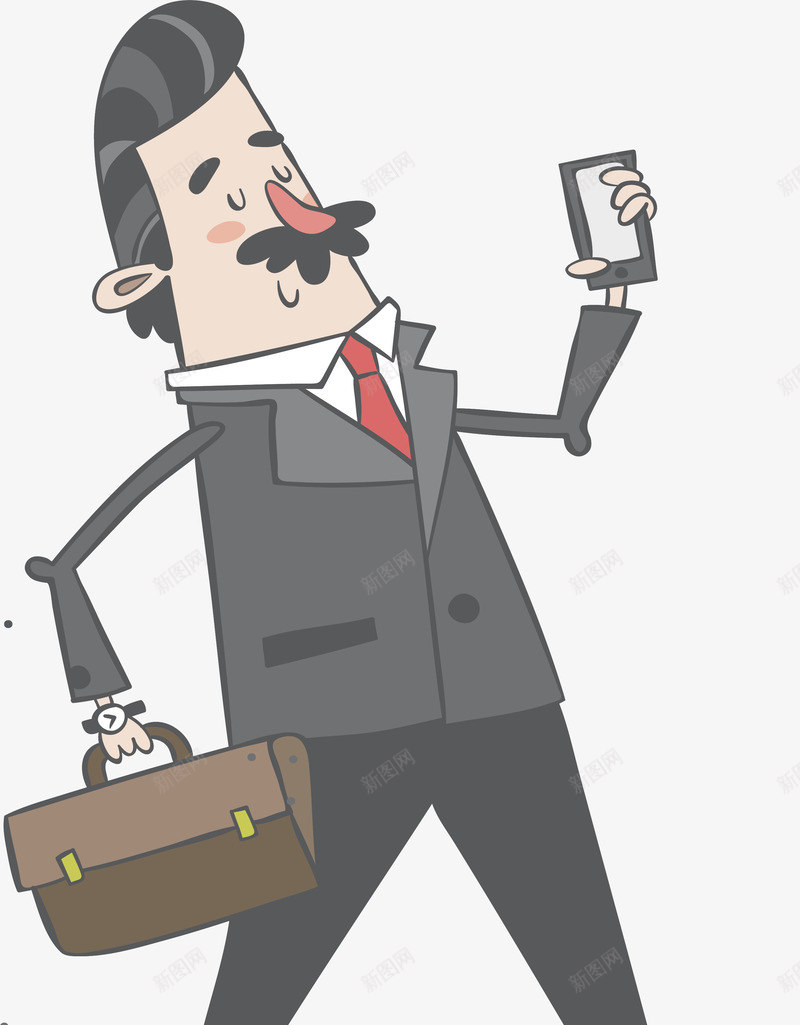 卡通商务人士png免抠素材_新图网 https://ixintu.com 人物 卡通 商务 商务人士 奔跑人物 西装