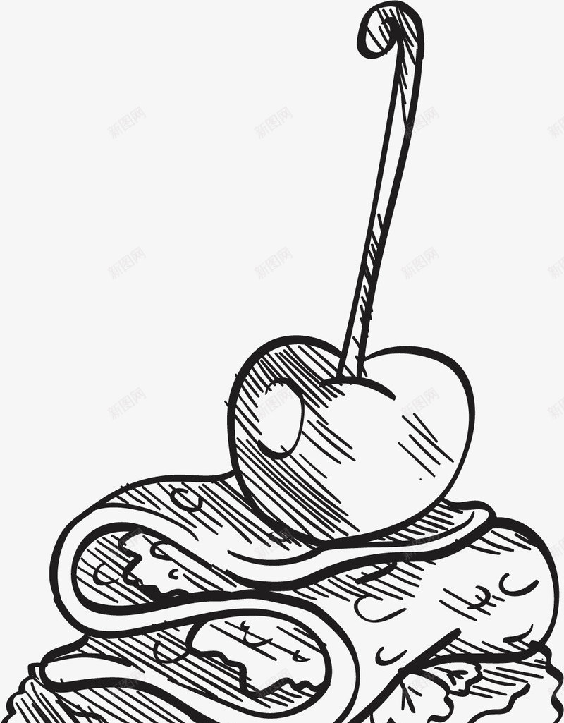 樱桃点缀开胃点心矢量图图标ai_新图网 https://ixintu.com 卡通风格 小食点心 开胃点心 樱桃 矢量点心 西班牙点心 西班牙点心面包 矢量图