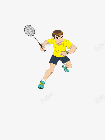打羽毛球的少年png免抠素材_新图网 https://ixintu.com 奥运会 少年 打羽毛球 羽毛球 羽毛球赛插画 羽毛球运动员 运动 运动会