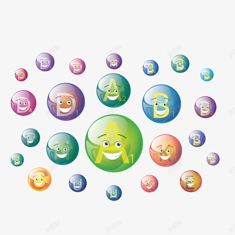 微量元素矢量图eps免抠素材_新图网 https://ixintu.com 元素 圆形 微量 矢量图