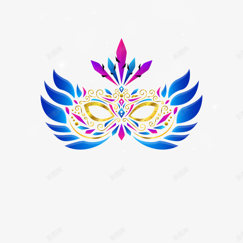 彩色面具png免抠素材_新图网 https://ixintu.com 假面 羽毛 舞会 装饰