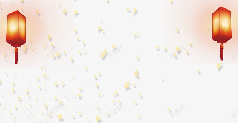 卡通新年红色灯笼装饰png免抠素材_新图网 https://ixintu.com 新年灯笼 春节装饰 红色灯笼 背景装饰 金色碎片