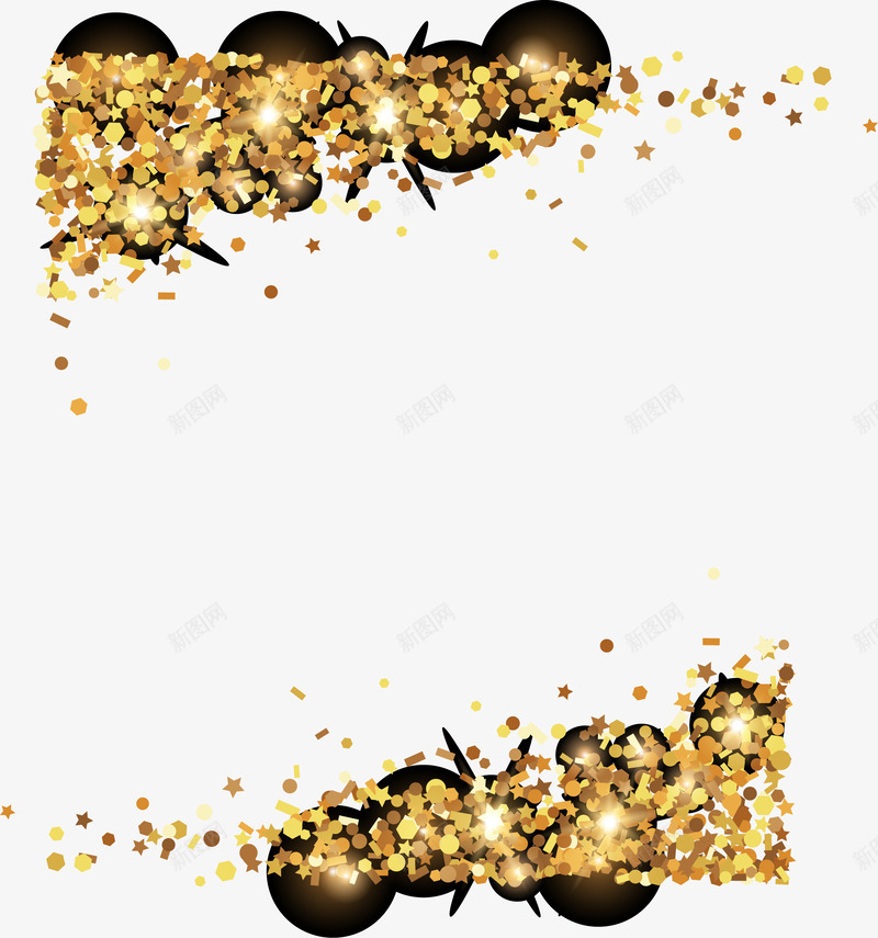 金色清新碎片边框纹理png免抠素材_新图网 https://ixintu.com 免抠PNG 清新 碎片 边框纹理 金色