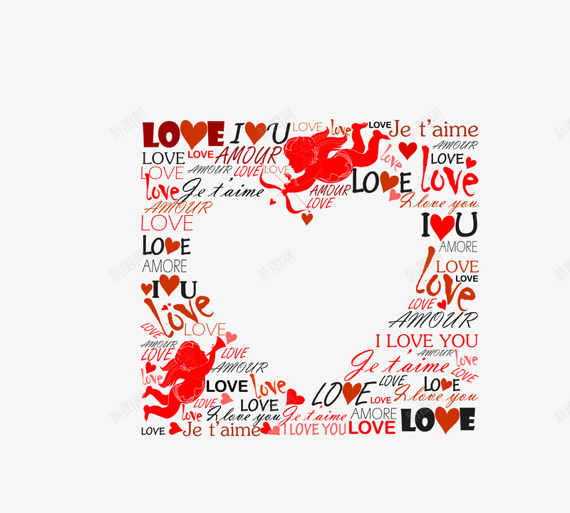 彩色love组合心形装饰框矢量图eps免抠素材_新图网 https://ixintu.com love组合 彩色装饰框 心形装饰框 矢量装饰框 矢量图