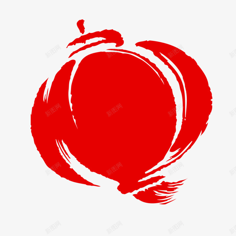 手绘灯笼png免抠素材_新图网 https://ixintu.com 古风 墨迹 江南风格 红色