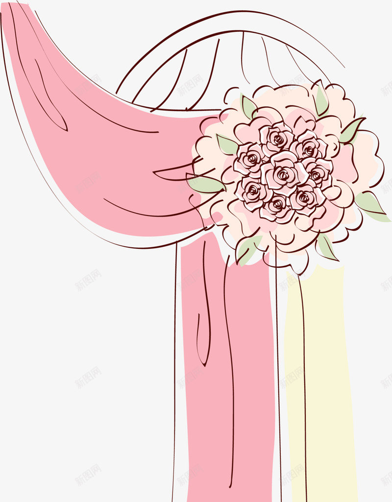 婚礼玫瑰花帘布布置png免抠素材_新图网 https://ixintu.com 婚庆 婚礼 婚礼现场 帘布 浪漫 爱情 玫瑰花布置 装饰图案