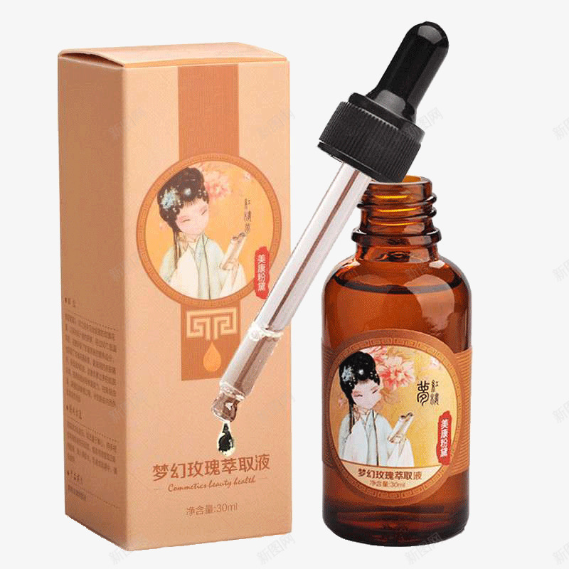 梦幻玫瑰萃取液png免抠素材_新图网 https://ixintu.com 产品实物 化妆品 玫瑰萃取液 美妆 美康粉黛