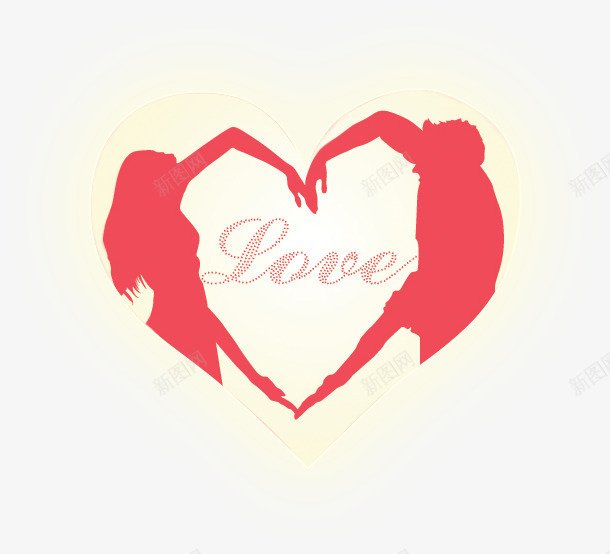 拼成爱心的情侣png免抠素材_新图网 https://ixintu.com LOVE 卡通人物 浪漫 爱情