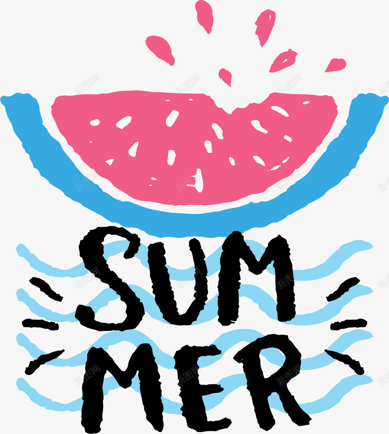 夏日卡通西瓜标签矢量图ai免抠素材_新图网 https://ixintu.com 卡通西瓜 夏天 夏日时光 海浪 矢量png 西瓜 矢量图