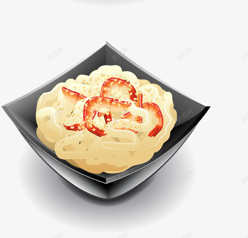 手绘卡通食物米粉png免抠素材_新图网 https://ixintu.com 卡通美食封面设计 广告设计 手绘卡通 海报设计 米粉 美食 美食海报设计 菜谱 虾 食物广告 食物广告设计 黑碗