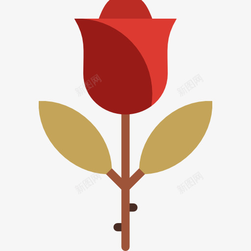 一朵玫瑰花png免抠素材_新图网 https://ixintu.com 卡通 植物 玫瑰花 红玫瑰