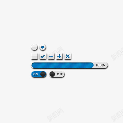 一组手机常用UIpng免抠素材_新图网 https://ixintu.com UI 开关 手机 按钮 进度条