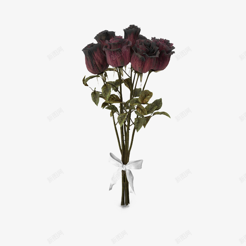 干玫瑰的花束png免抠素材_新图网 https://ixintu.com 干玫瑰 干花 美好 花束