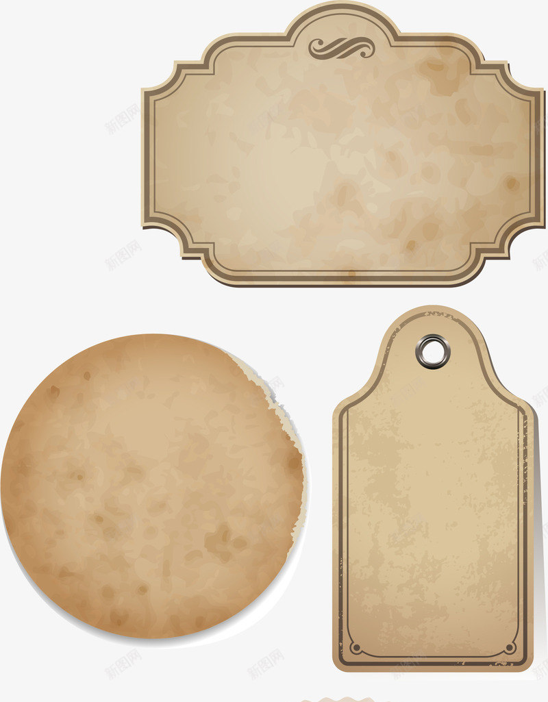棕色牛皮纸纹理标签png免抠素材_新图网 https://ixintu.com PNG 圆形 标签 棕色 牛皮纸纹理