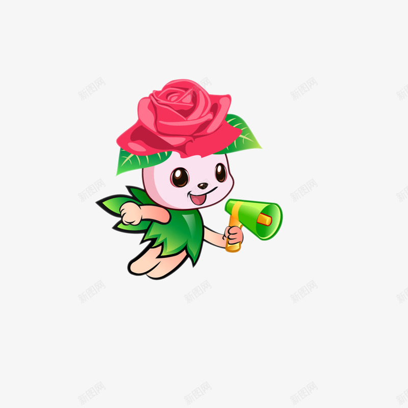 卡通玫瑰小天使png免抠素材_新图网 https://ixintu.com 卡通玫瑰花 小天使 玫瑰花