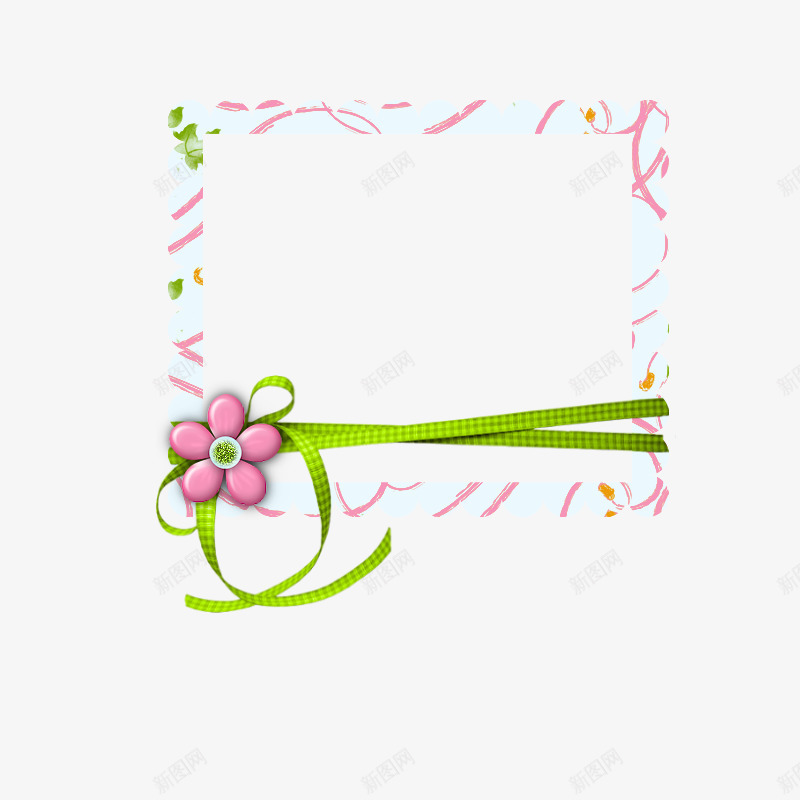 边框png免抠素材_新图网 https://ixintu.com 儿童 儿童相册 多图 欧美风格可爱相框素材下载 花朵 花边 蝴蝶结 边框