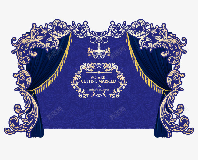 蓝色欧式婚礼签到台布置png免抠素材_新图网 https://ixintu.com 婚庆 布置 欧式婚礼签到台 欧式婚礼装饰 蓝色