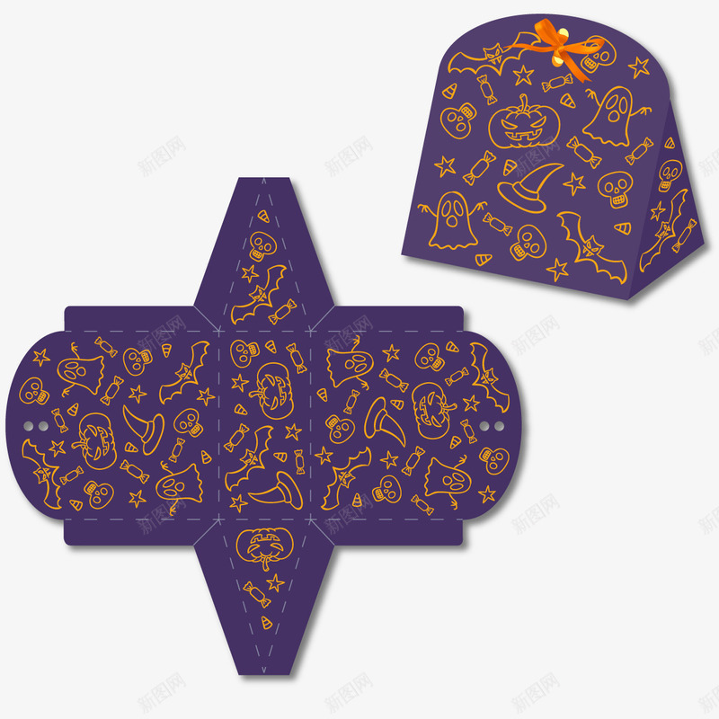 万圣节装饰包装盒矢量图ai免抠素材_新图网 https://ixintu.com 万圣节花纹 万圣节装饰 包装盒 盒子 矢量图