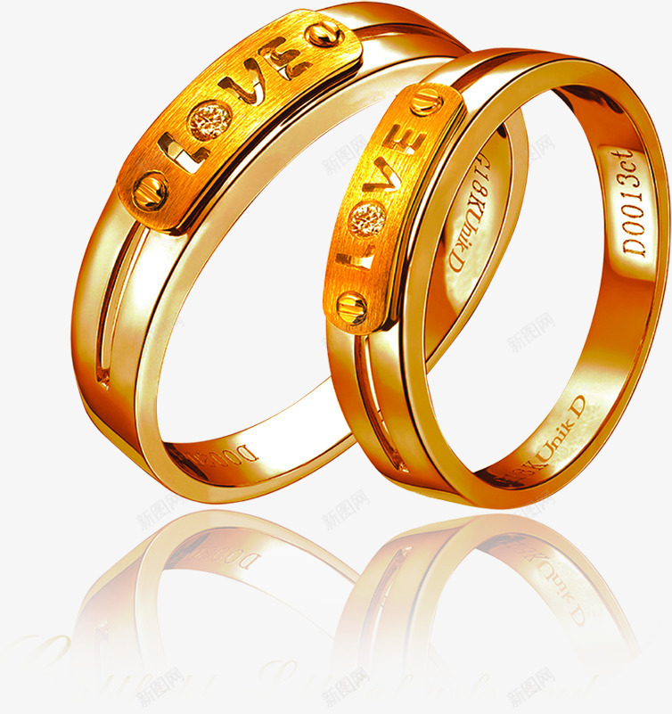 情侣钻石玫瑰金对戒png免抠素材_新图网 https://ixintu.com 情侣 玫瑰 钻石