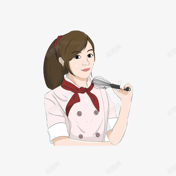卖厨具的女售货员png免抠素材_新图网 https://ixintu.com 卖东西 卡通 卡通售货员 厨具 售货员 手绘 服务 站着