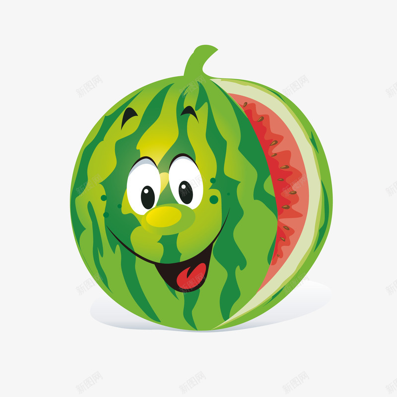 卡通笑脸西瓜png免抠素材_新图网 https://ixintu.com 卡通西瓜 笑脸 笑脸矢量 西瓜 西瓜矢量