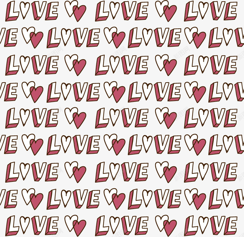 浪漫LOVE背景png免抠素材_新图网 https://ixintu.com 浪漫 爱情 矢量素材 粉色