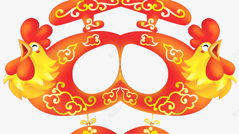 金黄色卡通公鸡图案png免抠素材_新图网 https://ixintu.com 公鸡 卡通 卡通图片 新年元素 装饰图案