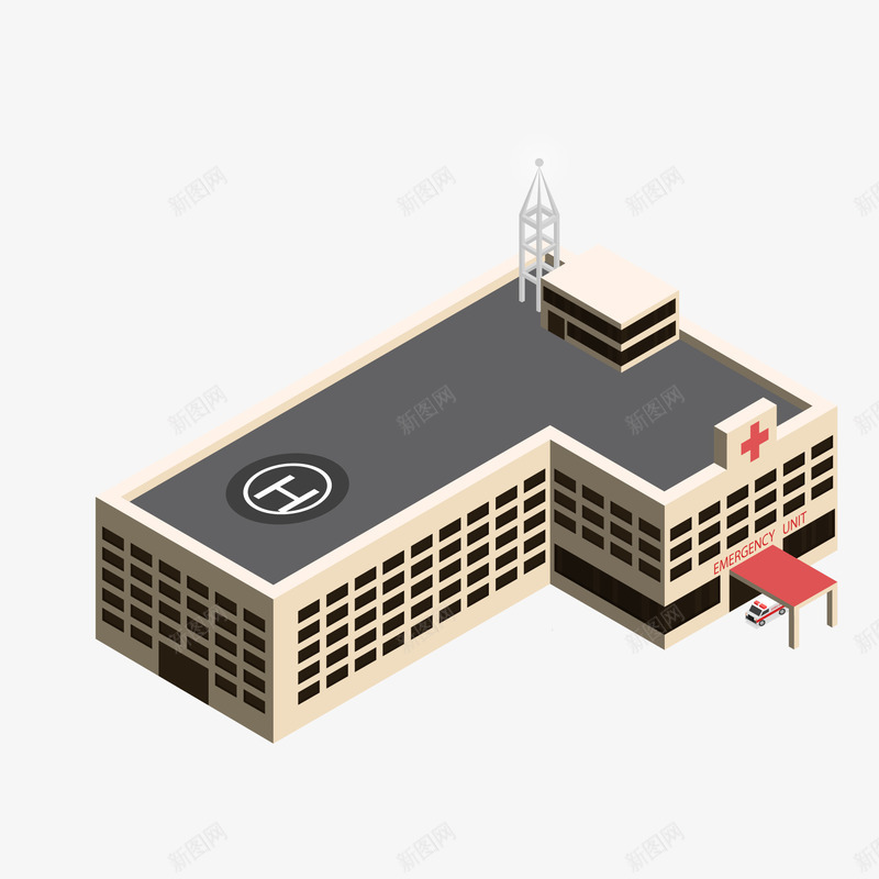 卡通医院建筑物矢量图ai免抠素材_新图网 https://ixintu.com 医院 卡通 城市 建筑物设计 房屋设计 立体 矢量图