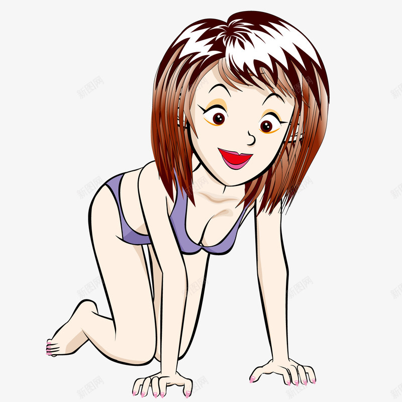 找东西的女孩png免抠素材_新图网 https://ixintu.com 卡通 女孩 找东西