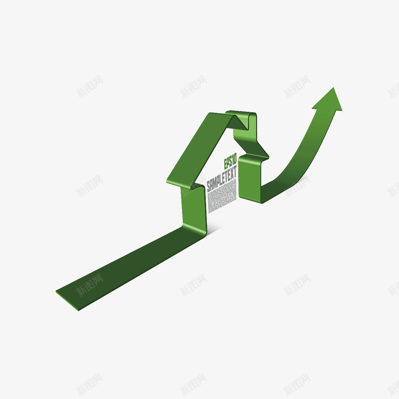 创意房子和箭头png免抠素材_新图网 https://ixintu.com 房子 箭头 绿色家园