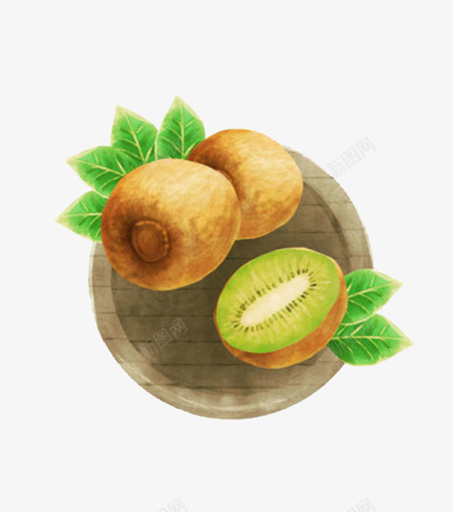 手绘的新西兰奇异果png免抠素材_新图网 https://ixintu.com 卡通 手绘 新西兰 新西兰奇异果 棕色 水果 猕猴桃 绿色 黄色