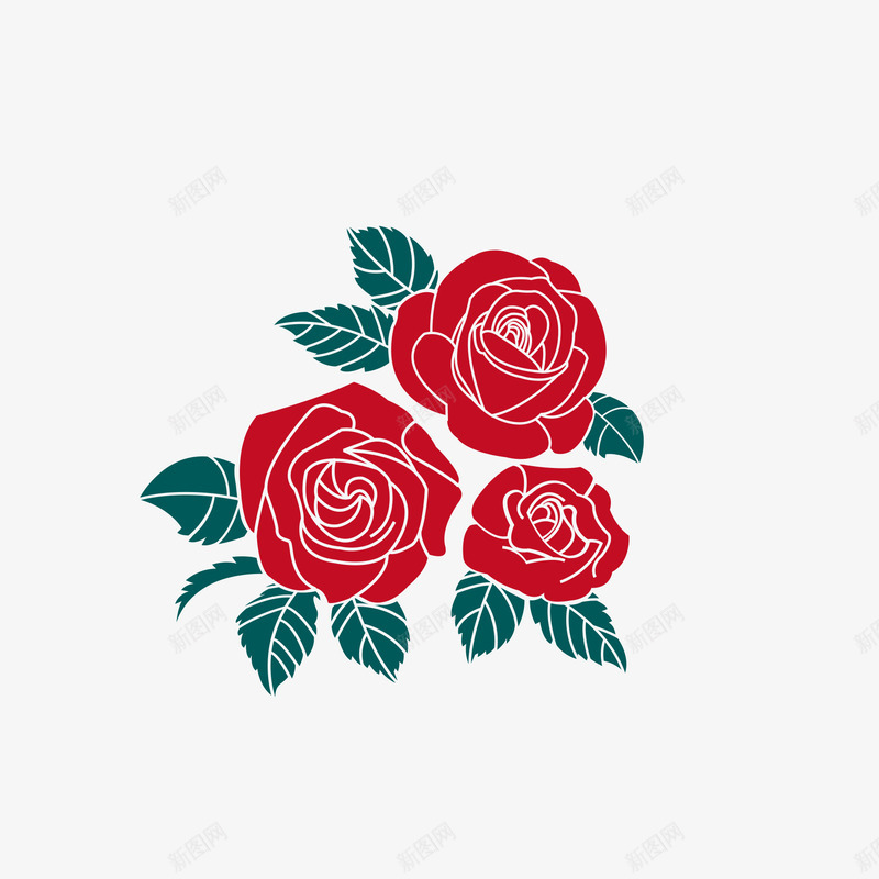 红色玫瑰花朵png免抠素材_新图网 https://ixintu.com 元素 玫瑰花 红色 节人情 花