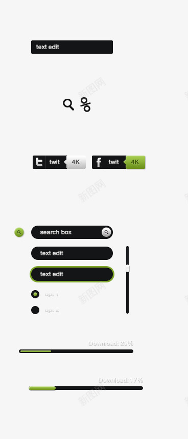 界面图标png_新图网 https://ixintu.com UI 图标 导航 按钮 搜索 播放器 滑动条 界面 登录 简单