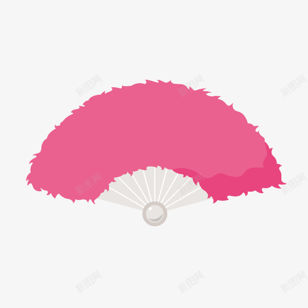卡通粉色羽毛扇png免抠素材_新图网 https://ixintu.com 卡通羽毛扇 粉色羽毛扇 羽毛折扇 舞台表演