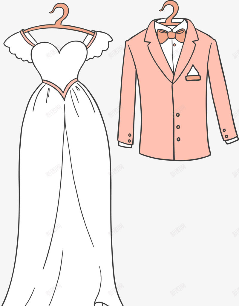 简约扁平婚纱礼服png免抠素材_新图网 https://ixintu.com LOVE 婚庆 婚纱 恋人 浪漫 爱情 礼服 西式婚礼