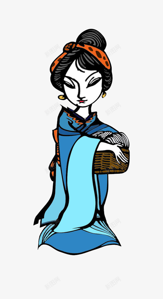 四大美人西施png免抠素材_新图网 https://ixintu.com 卡通 古代 四大美人 沉鱼落雁 西施 西施涴纱 闭月羞花