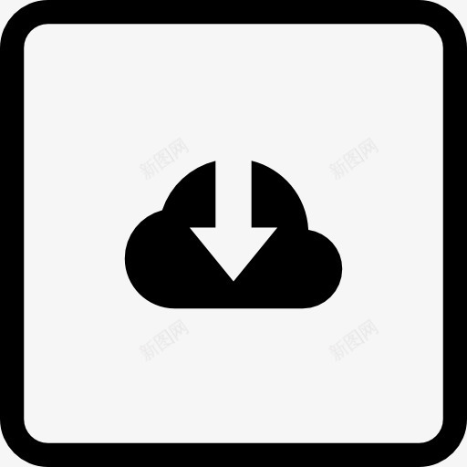 从Internet的方形按钮图标png_新图网 https://ixintu.com 下载 云 互联网 向下箭头 广场 按钮 方UI 界面 符号