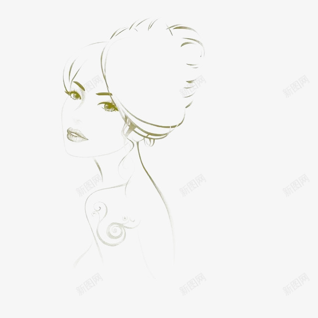 带着羽毛帽子的优雅女人png免抠素材_新图网 https://ixintu.com 妩媚 精致 线条 高贵