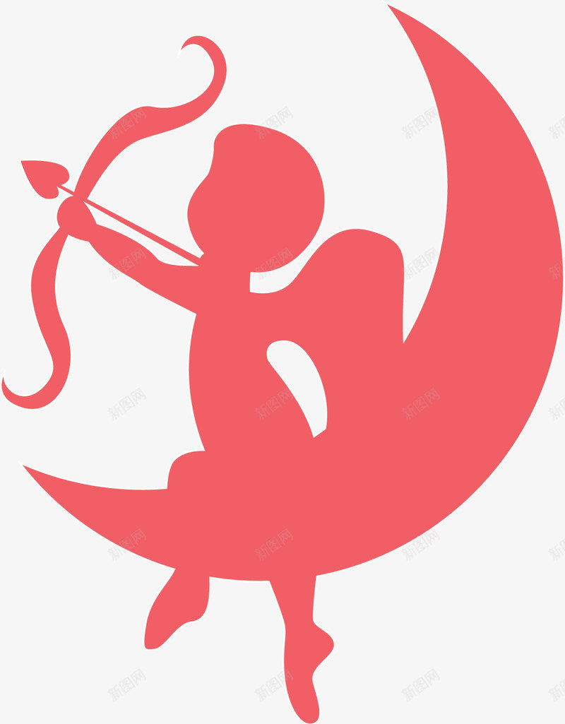情人节红色月亮丘比特png免抠素材_新图网 https://ixintu.com 丘比特 婚庆 婚礼 情人节 月亮 浪漫 爱情 爱神
