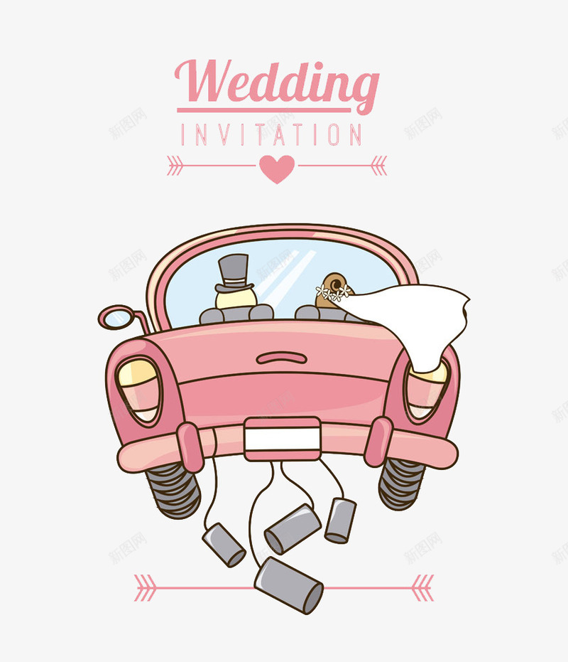 Wedding汽车婚礼主题卡片png免抠素材_新图网 https://ixintu.com wedding 婚礼 汽车