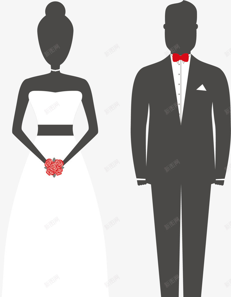 婚礼新娘新郎剪影png免抠素材_新图网 https://ixintu.com 人物简约 婚庆 婚礼 新娘 新郎 浪漫 爱人 爱情