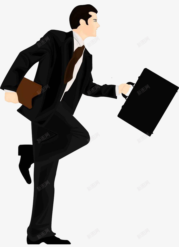 奔跑的西装男士卡通图案png免抠素材_新图网 https://ixintu.com 卡通风格 图案 奔跑 男士 矢量图案 西装 西装男卡通