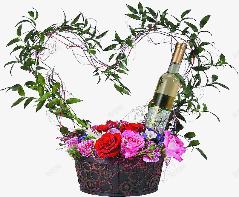 红酒浪漫婚礼鲜花png免抠素材_新图网 https://ixintu.com 婚礼 浪漫 红酒 鲜花