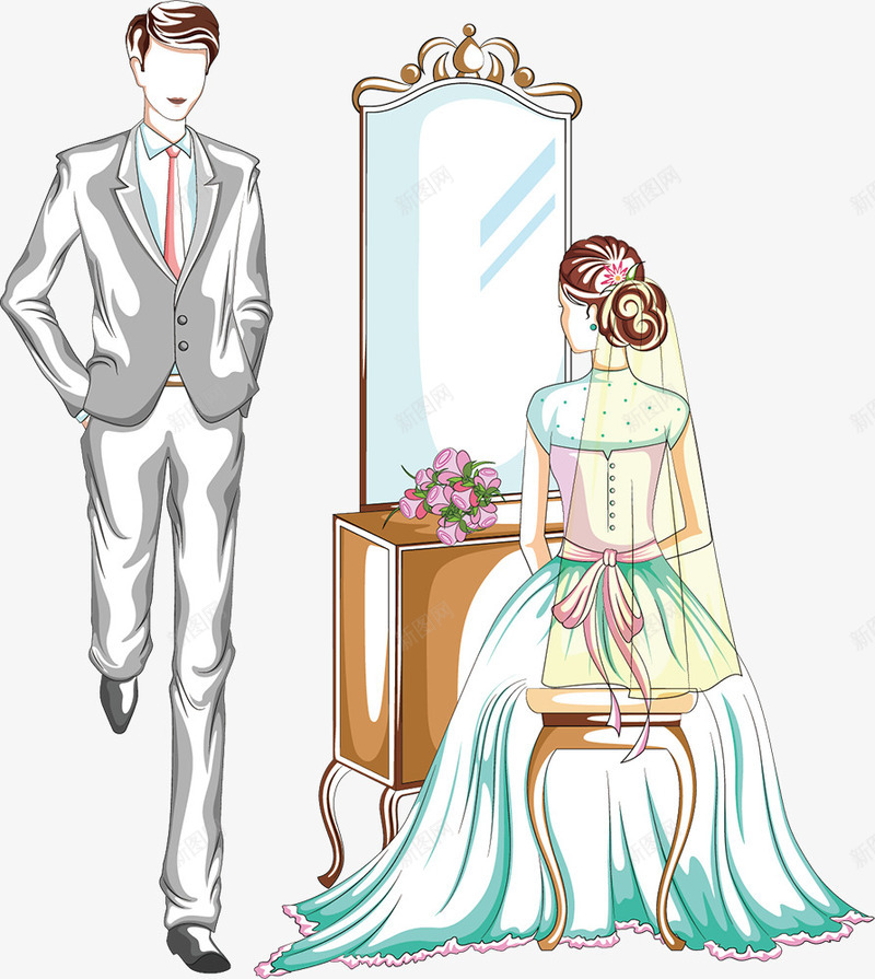婚礼场景画png免抠素材_新图网 https://ixintu.com 婚庆 婚礼 婚礼喷绘 新人 结婚