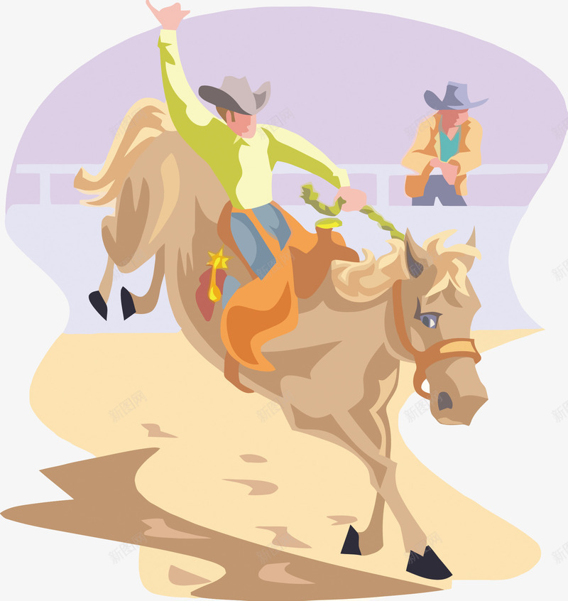 西部牛仔png免抠素材_新图网 https://ixintu.com PNG PNG免费下载 PNG图片 PNG矢量 卡通 扁平化 牛仔 狂野 西部 马