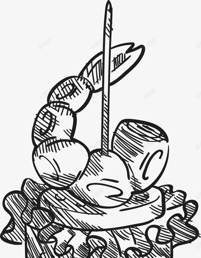 串串卡通点心图标png_新图网 https://ixintu.com 串串 卡通风格 小食点心 矢量点心 西班牙点心 西班牙点心面包 面包